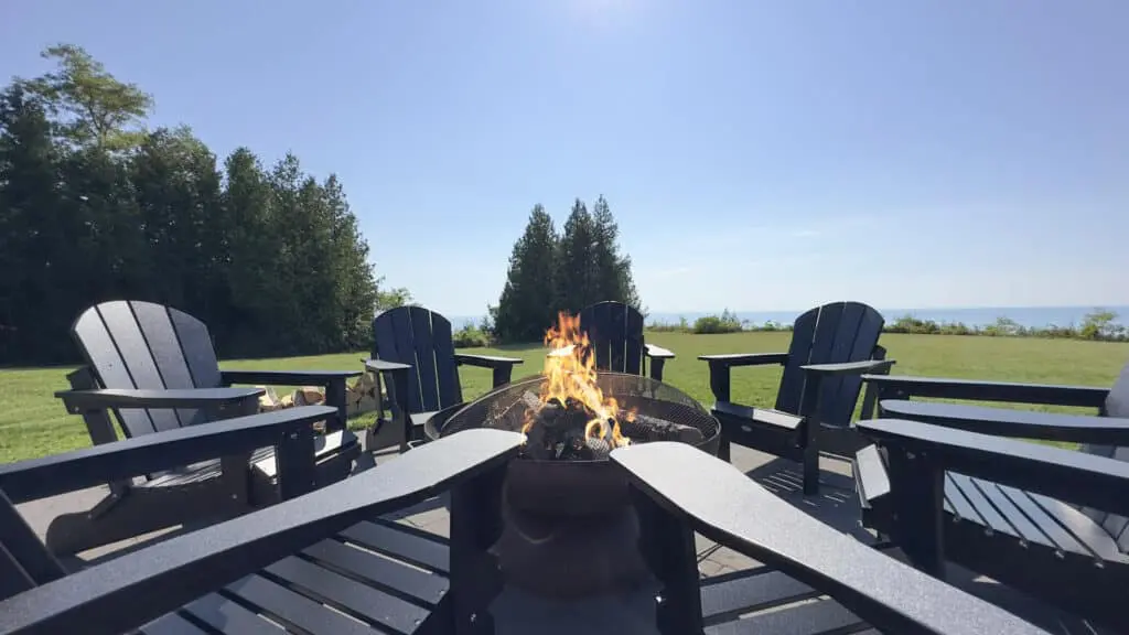 Warmth and good company await at our firepit