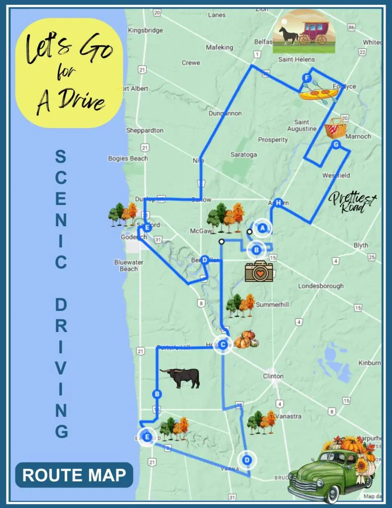 Things to do in Bayfield Fall colour tour map Huron County fall colour tour,