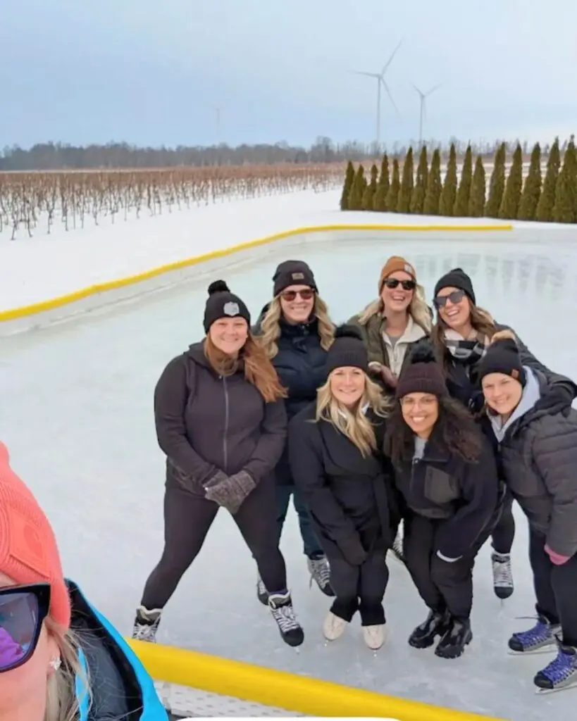 friends skating at dark horse winery