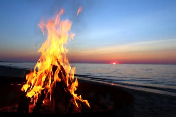fall beach fire 2