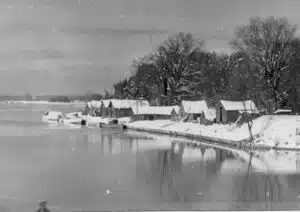 Snow covered Fishing Shacks on Lake Huron - visit Bayfield Heritage Centre-Things to do in Bayfield