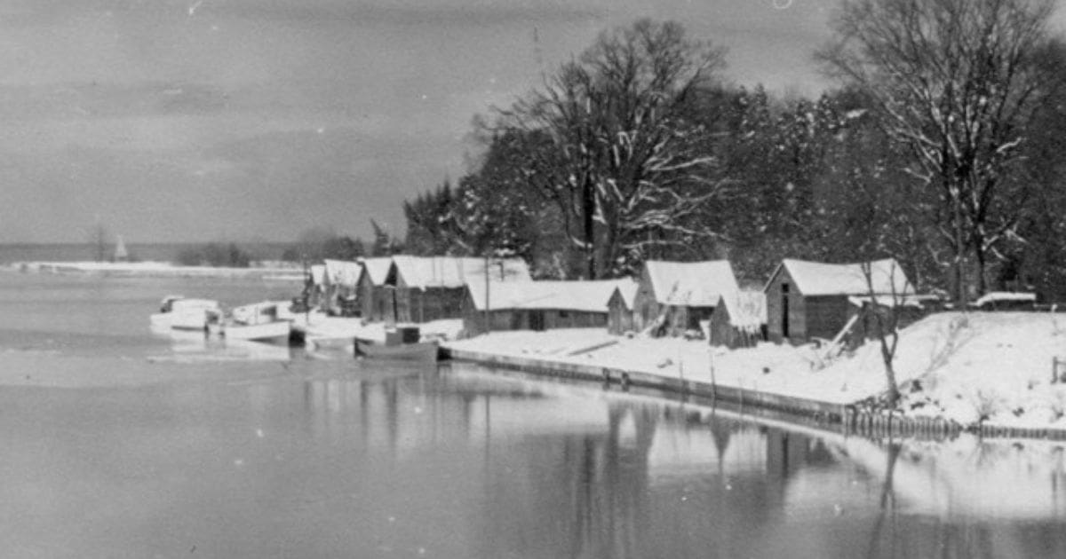 Snow covered Fishing Shacks on Lake Huron - visit Bayfield Heritage Centre-Things to do in Bayfield
