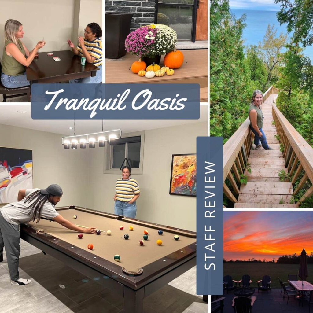 A Fun Fall Weekend Staff Review at Tranquil Waterside Oasis cottage rental with hottub