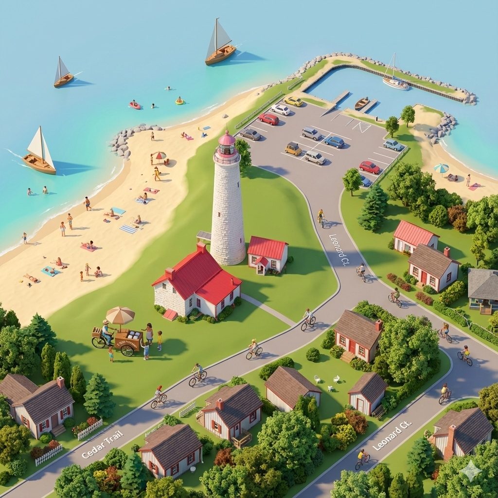 3d Point Clark Lake Huron sailing boat beach swim