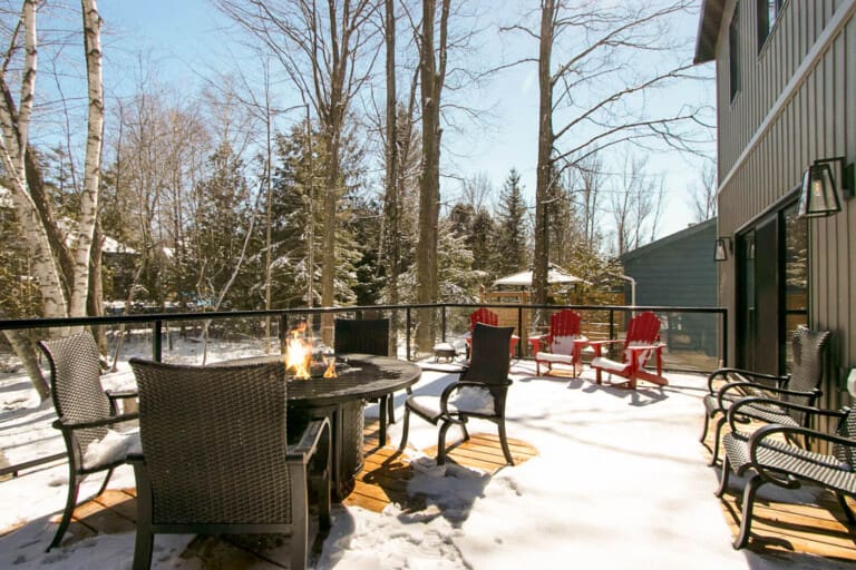 winter Panchos Porch Bayfield Grand Bend Ontario Cottage 3 bedroom cottage vacation rental 1