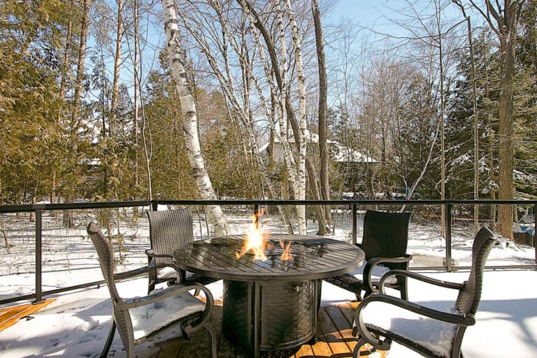 winter Panchos Porch Bayfield Grand Bend Ontario Cottage 3 bedroom cottage vacation rental 2