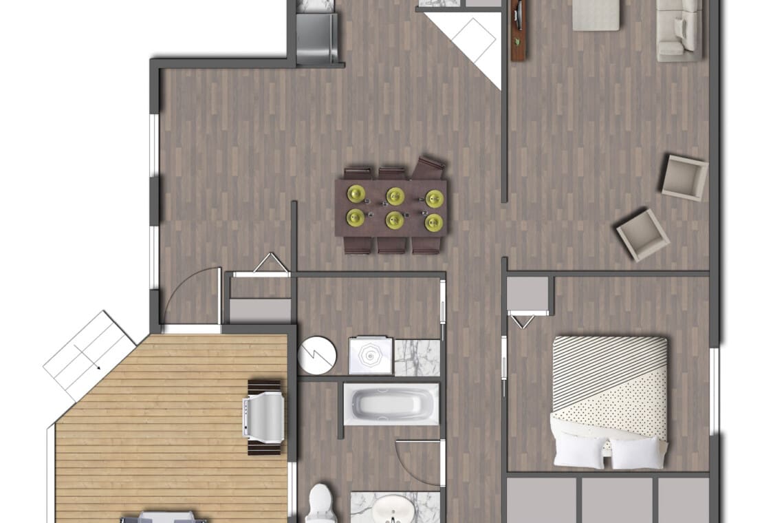 Camerons Peaceful Pines vacation rental pet friendly 3 bedroom bayfield ontario summer winter cottage rental FLOORPLAN