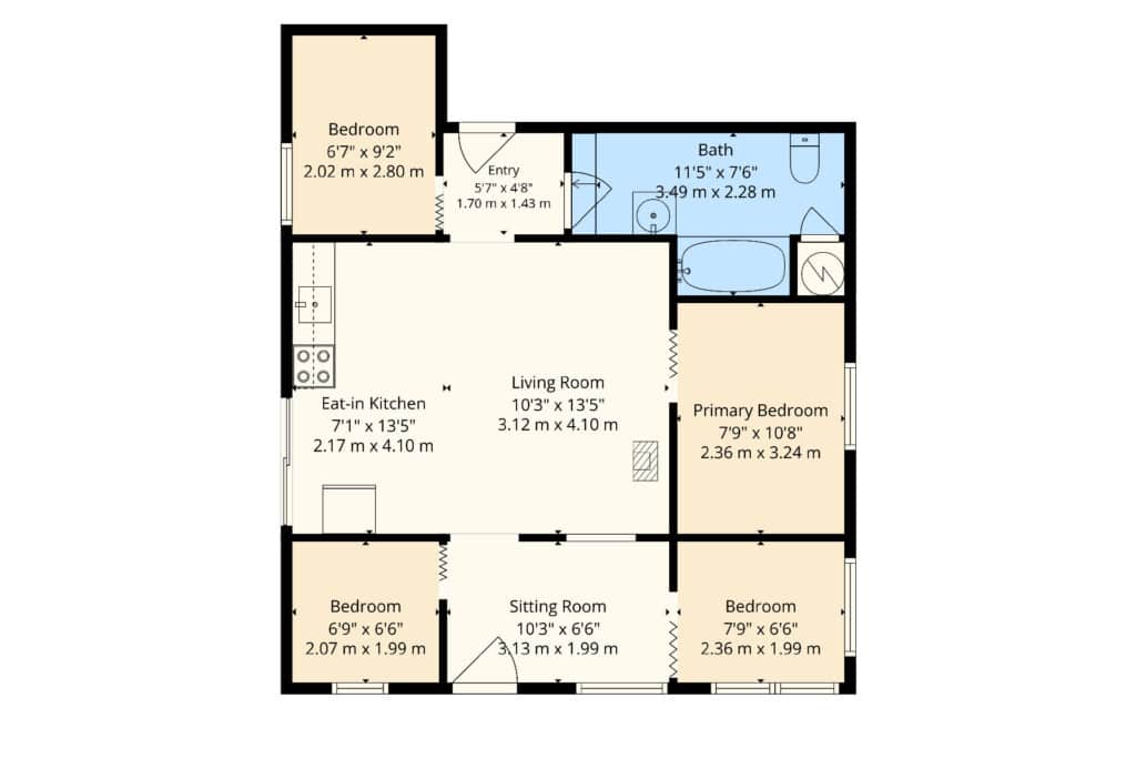 FLOORPLAN Sunset shores cottage Pet Dog Friendly 4 bedroom cottage vacation rental grand bend grandbend lake huron
